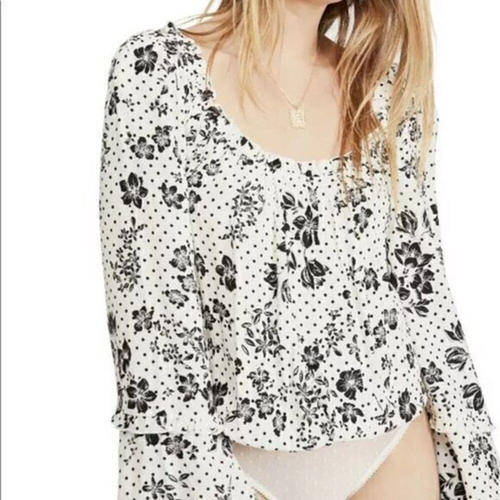 FREE PEOPLE NWT Black and White One On One Date Tea Combo Bodysuit